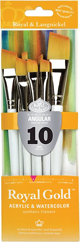 Royal & Langnickel Royal gold Angular brushes 10pcs