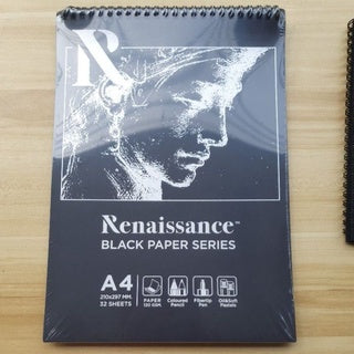 Renaissance black paper sketch pad