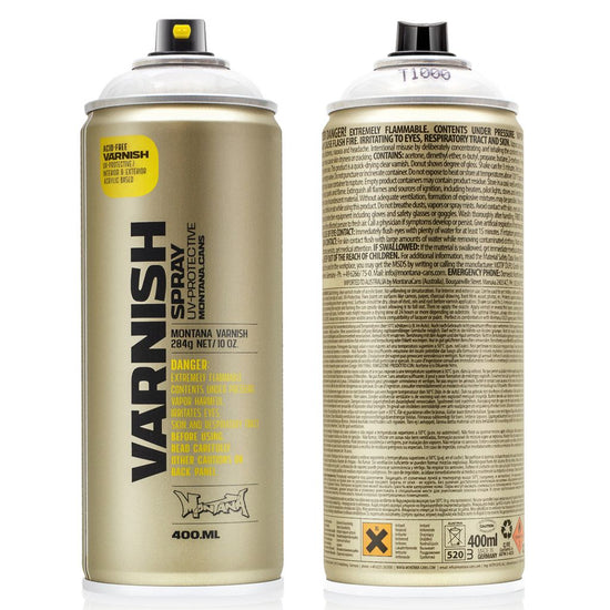 Montana cans varnish gloss (400ml both Acrylic & Oil)