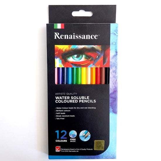 Renaissance water soluble Coloured pencils 12 colors