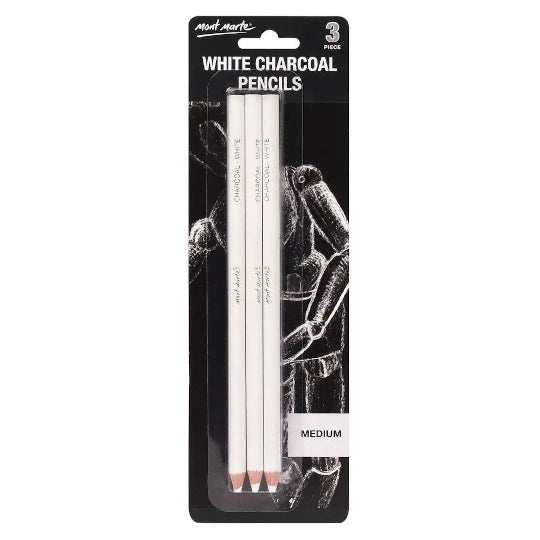 Mm White Charcoal Pencil Single Pc