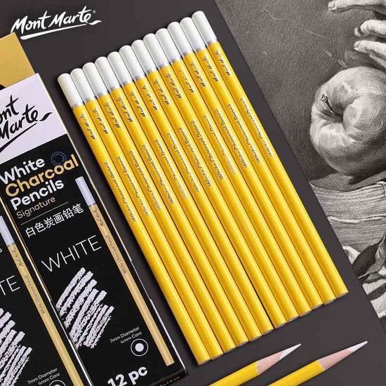 Monte Marte White Charcoal Pencil Single Pc