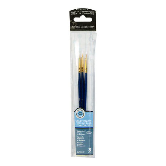 Royal & Langnickel Gold Taklon Detail Brushes Single